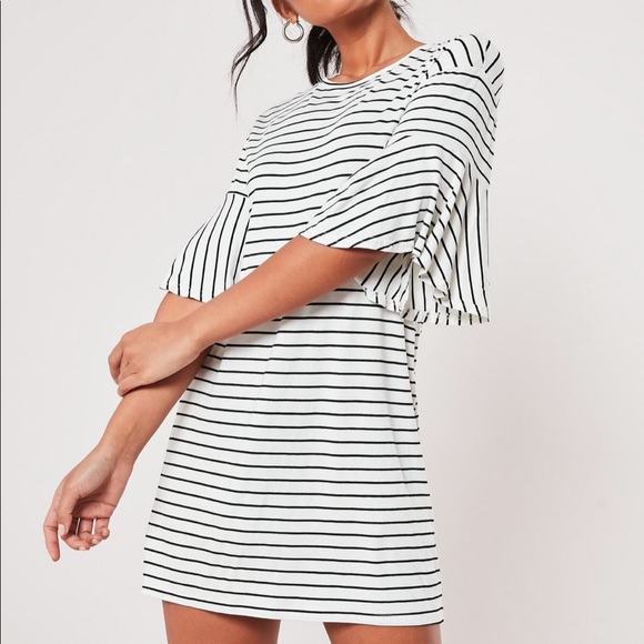 t shirt dress with frill sleeves